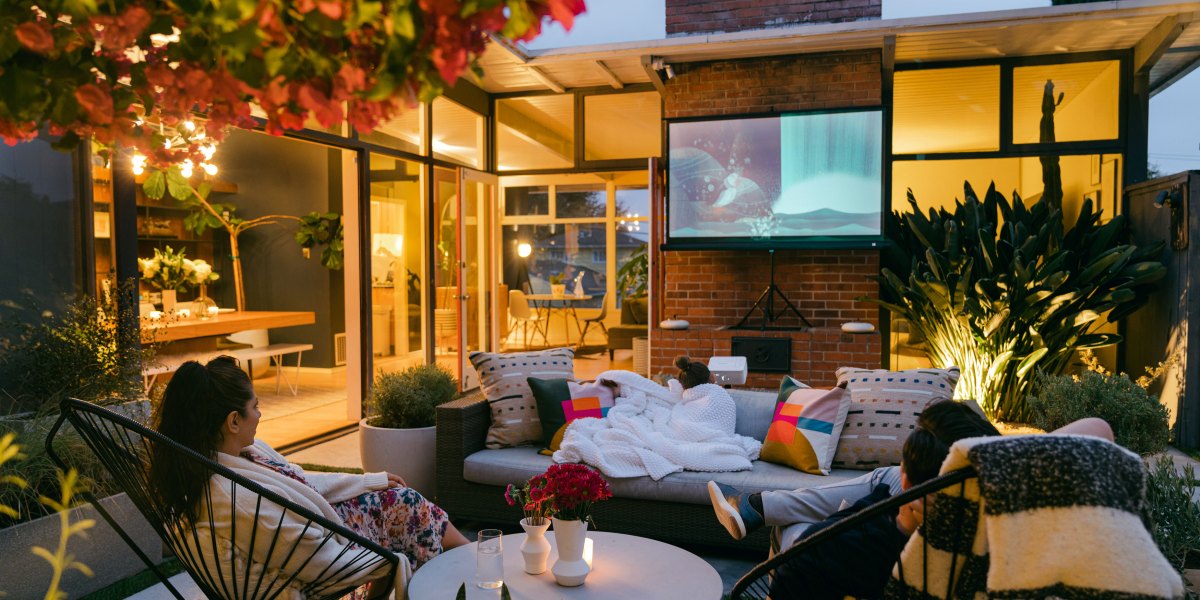 Wide View of Outdoor Movie Area