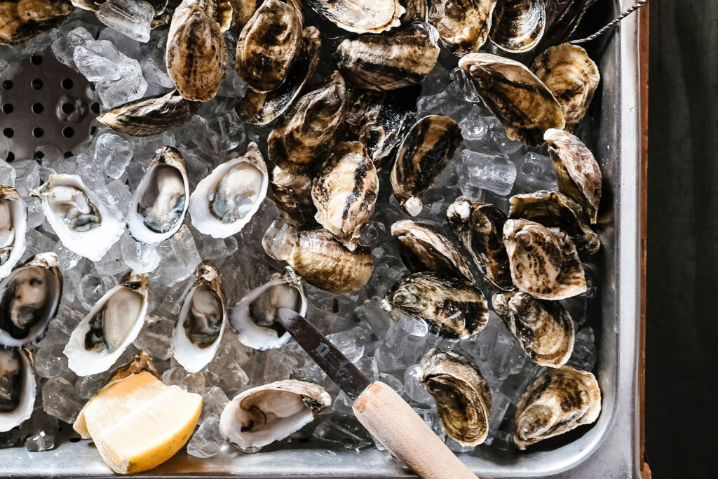 Oysters and Ginger Shallot Vinaigrette