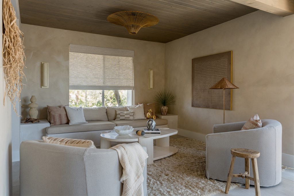 This Living Room Makeover Features a Plaster Sofa with Serious Style