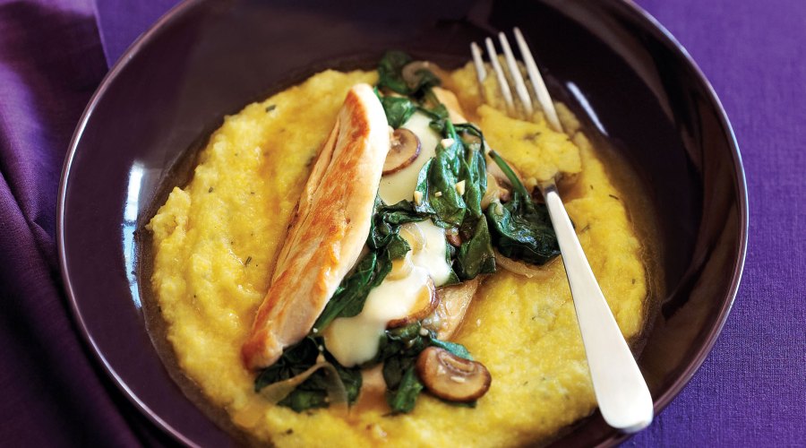 Stuffed Chicken with Rosemary Polenta