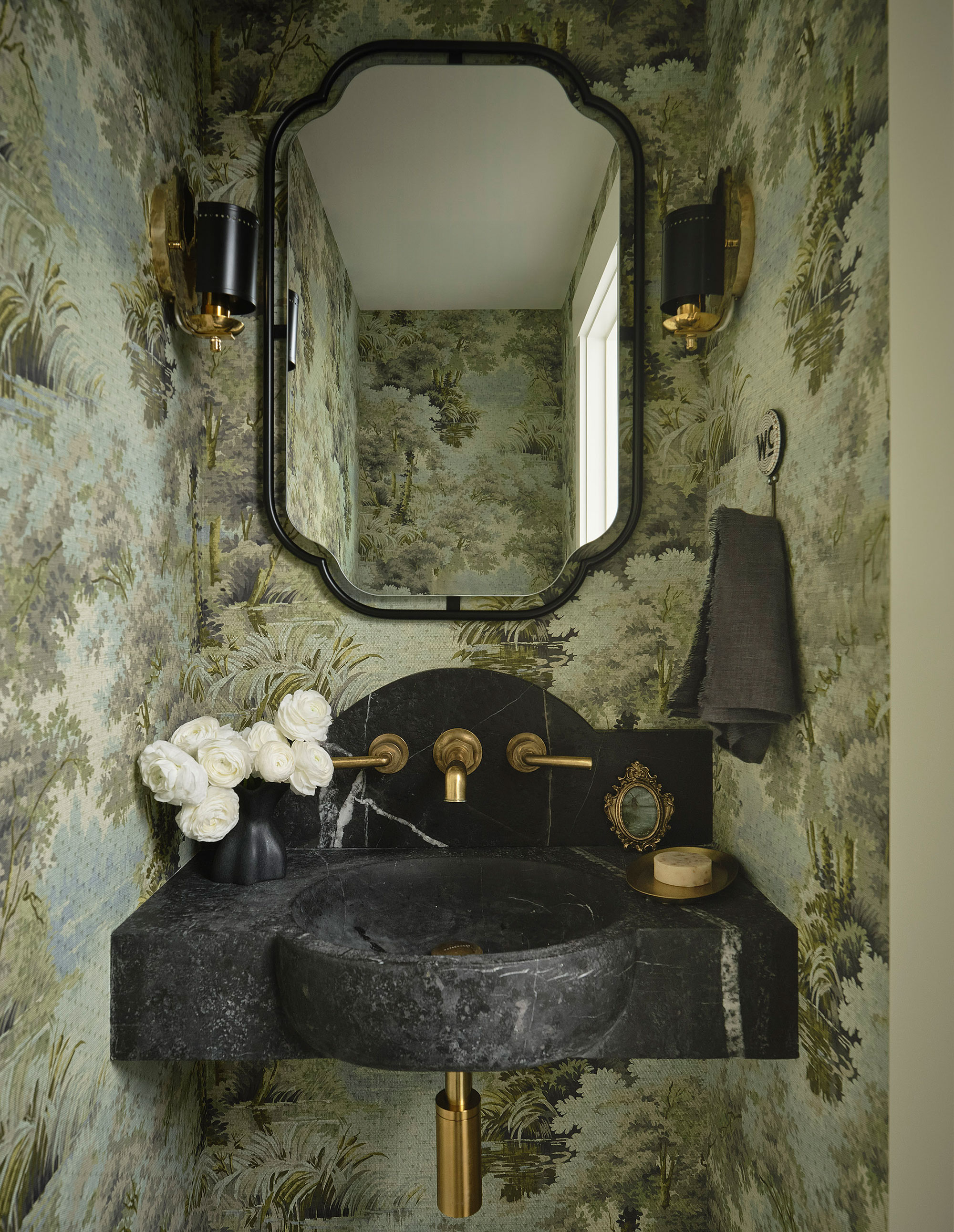 Powder Room in Former Hunting Lodge by JL Interior Design