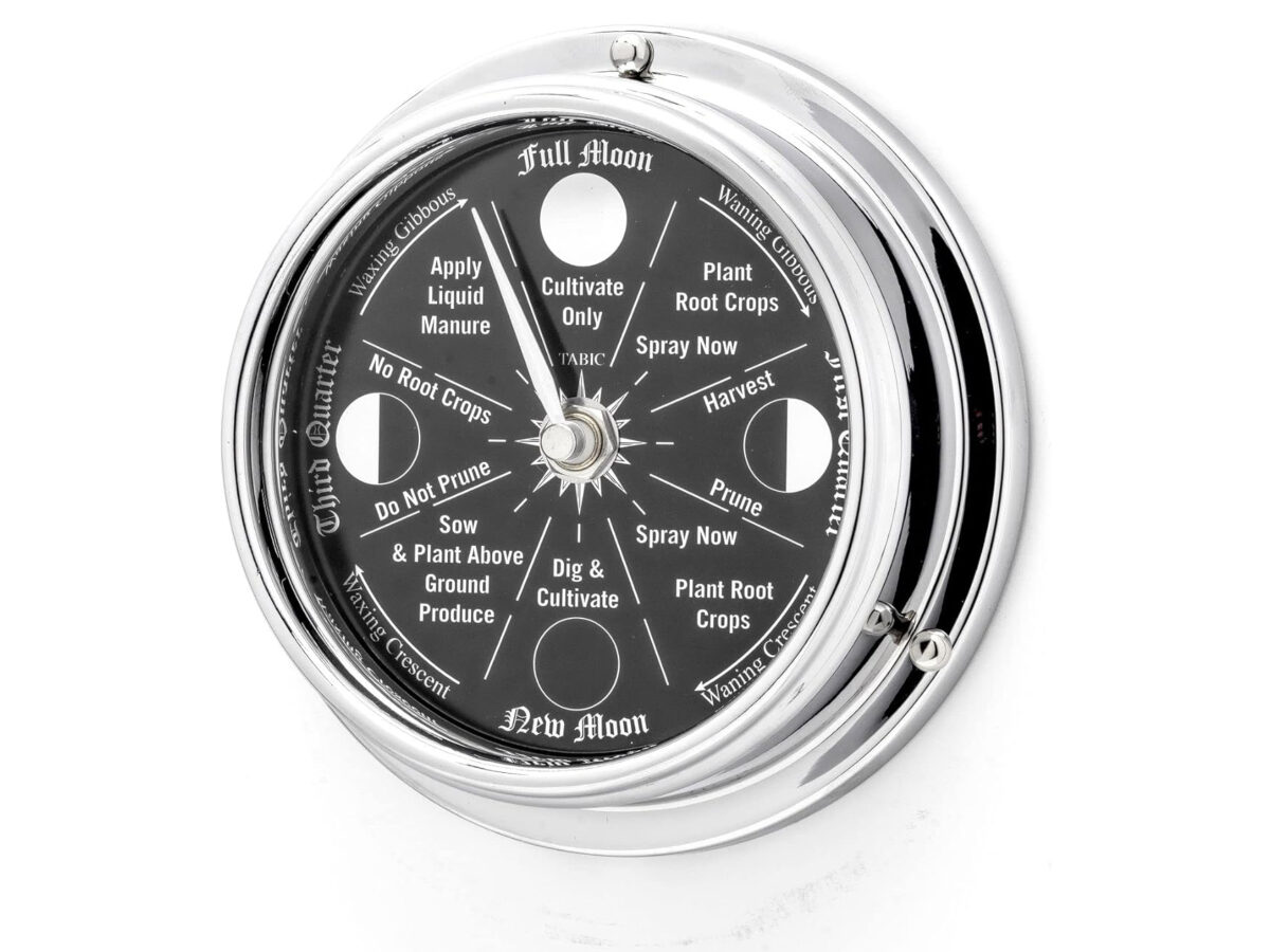 Prestige Chrome Moon Gardening Clock