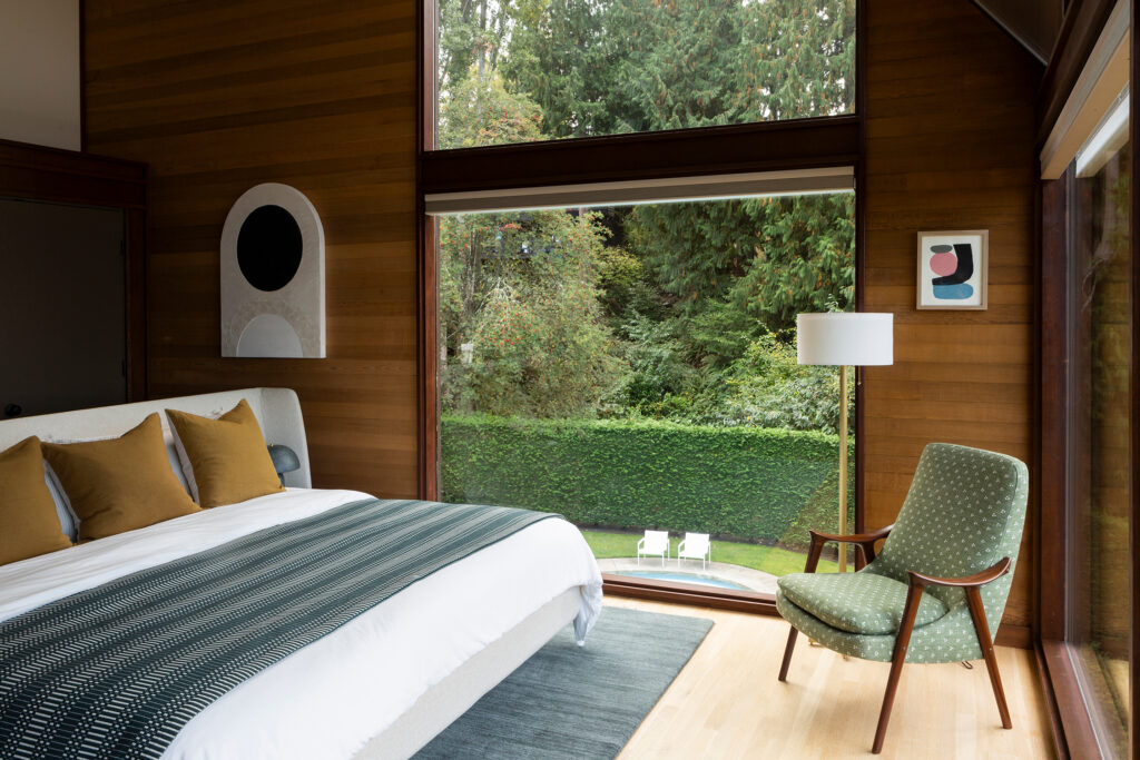 Primary Bedroom in Mid-Century Seattle House by Erin King