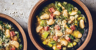 Escarole Soup with Giant White Beans and Country Ham