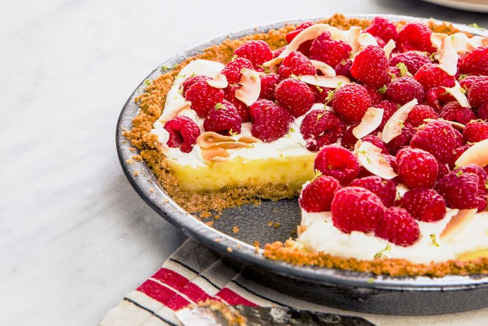 Raspberry, Lime, and Coconut Pie (0617)