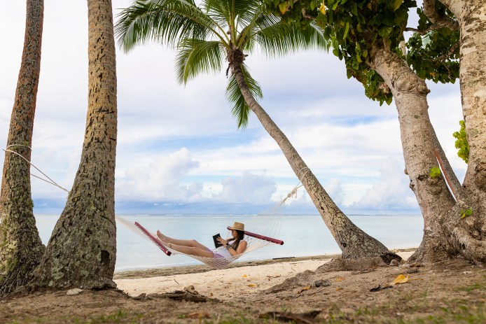 Reading Book on Hammock