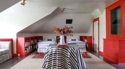 Red Bedroom by Emily Tucker Design