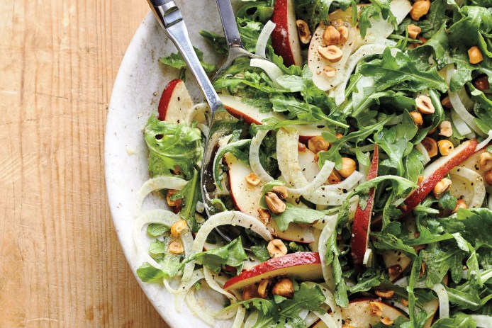 Red Pear Salad with Lemon Parmesan Dressing