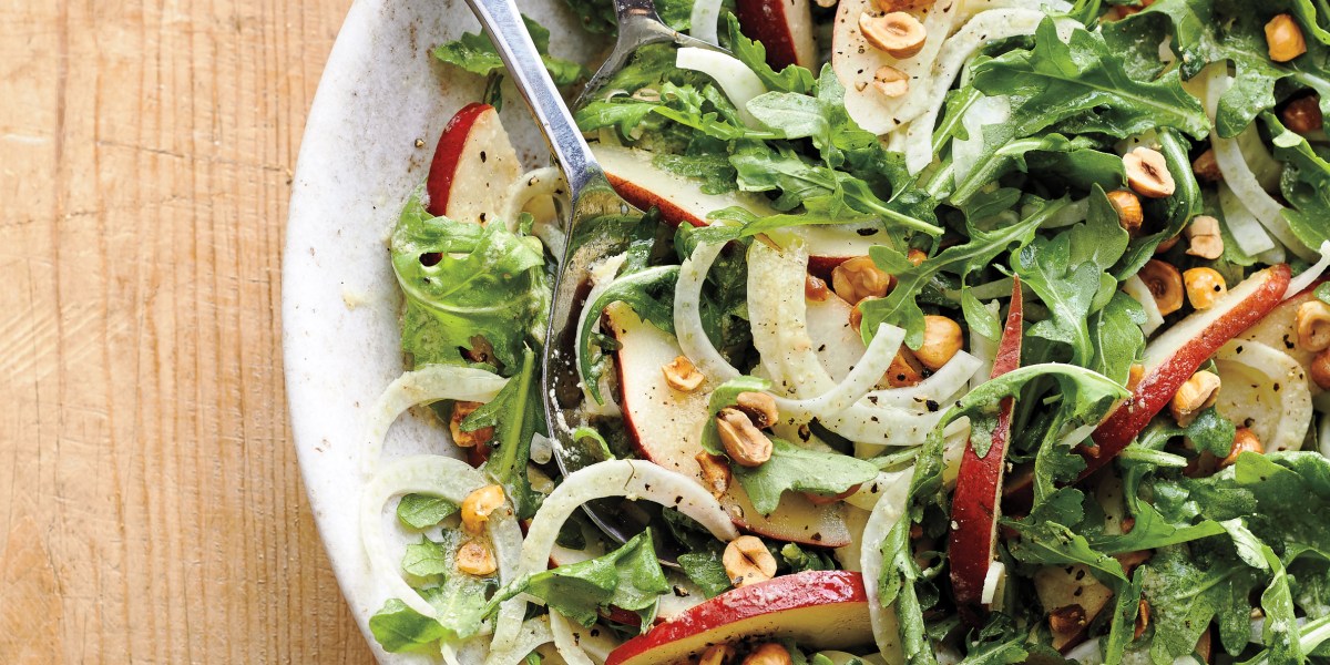 Red Pear Salad with Lemon Parmesan Dressing