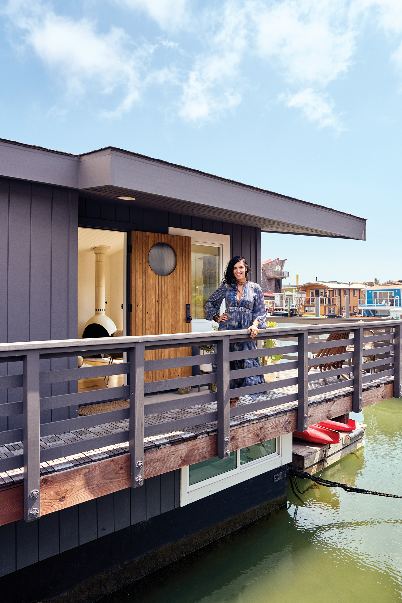 Sausalito Houseboat Blythe Friedmann on Deck