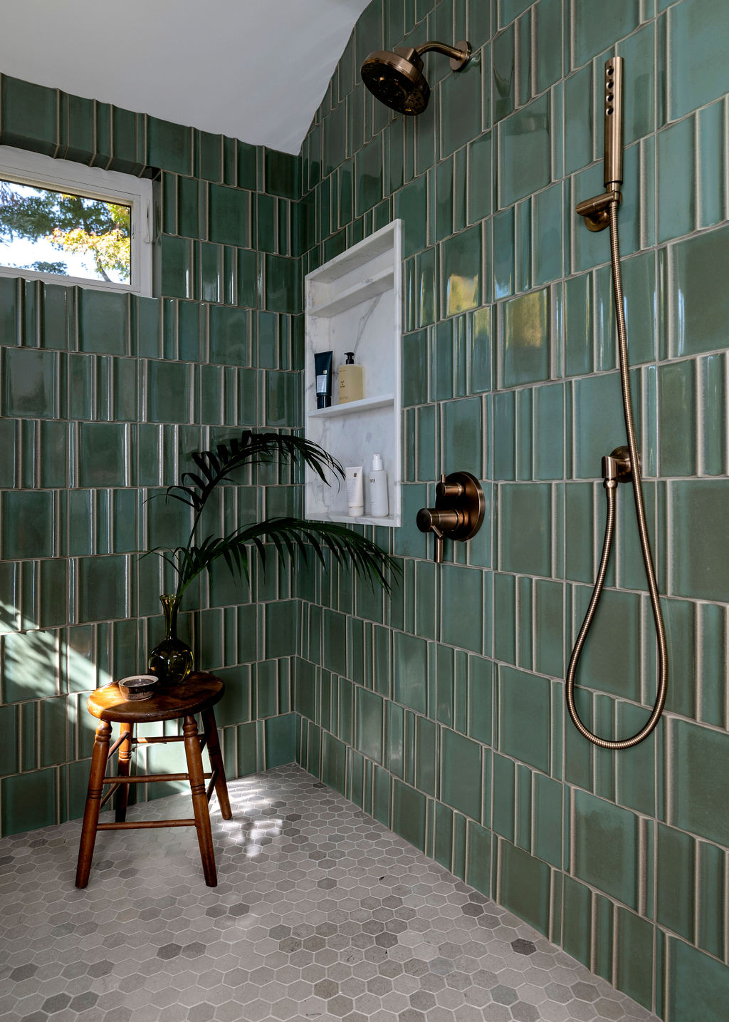 Shower in Lafayette Bathroom by Emerson Grace Design