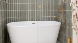 Shower in Oakland Condo by Gina Rachelle Design