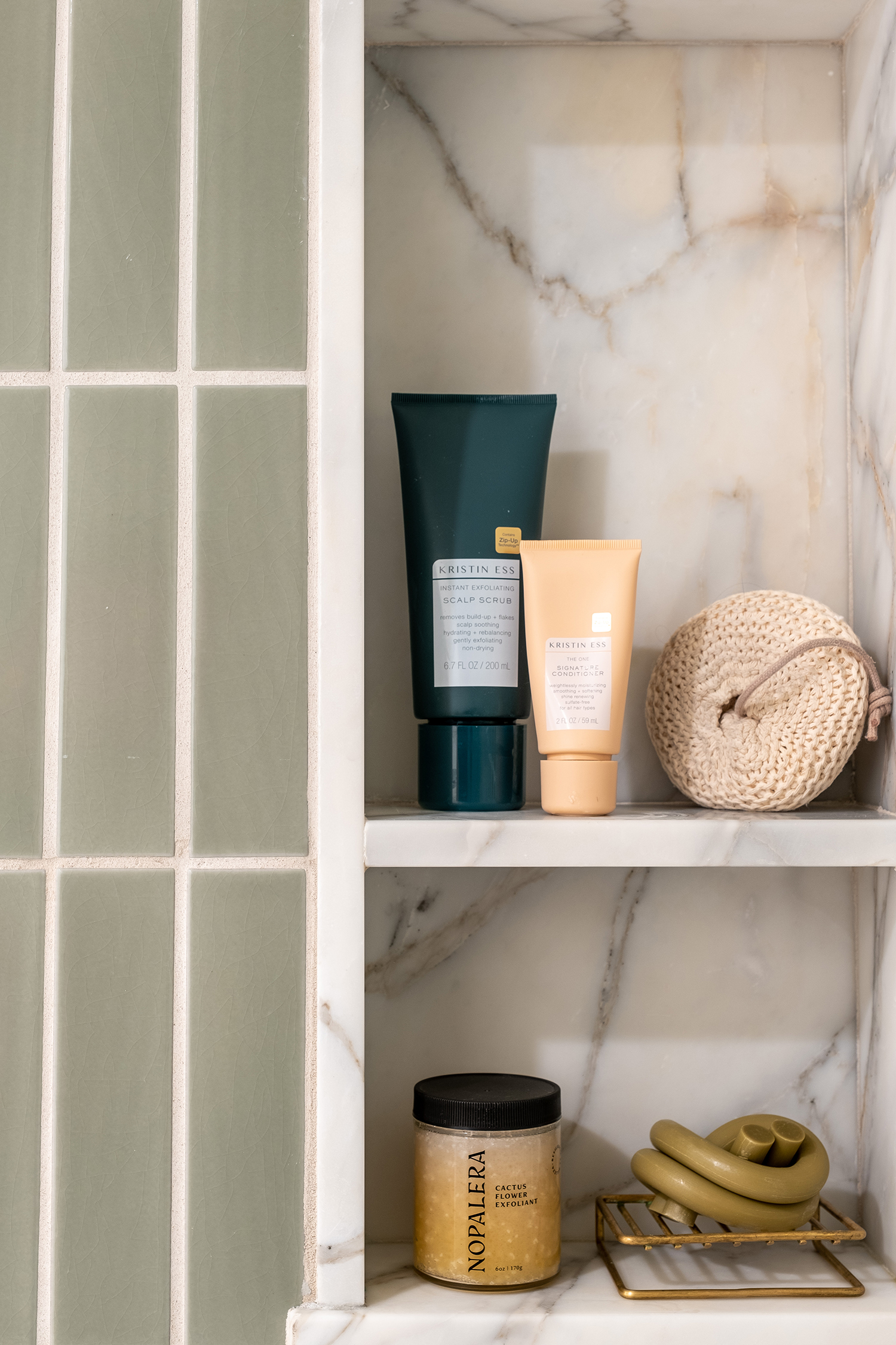 Shower Shelf in Oakland Condo by Gina Rachelle Design