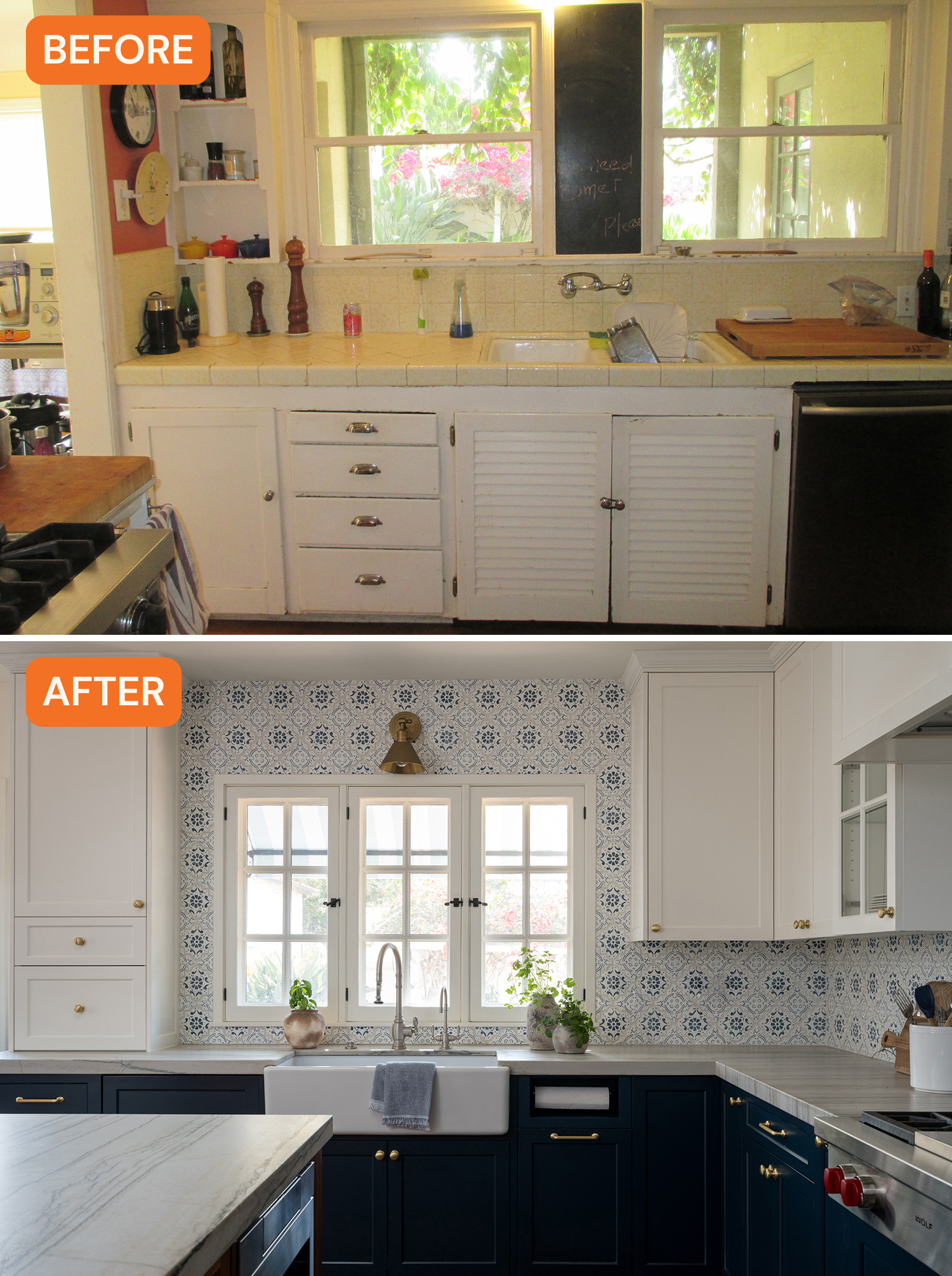 Sink Before and After San Diego Kitchen by Anne Rae Design