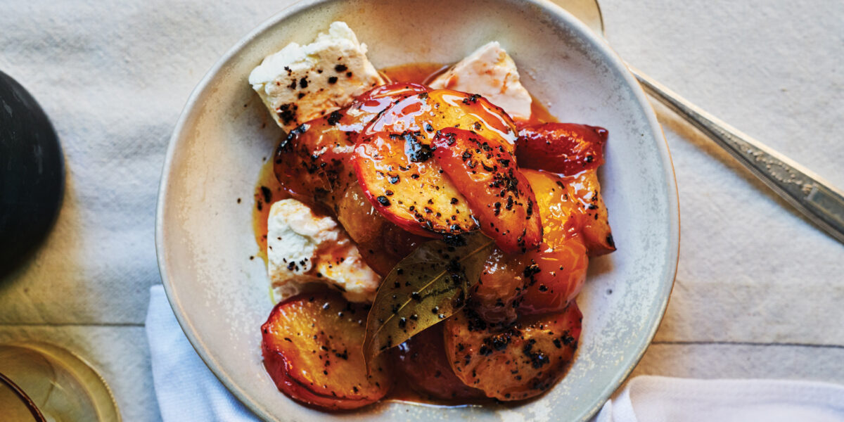 Feta with Roasted Peaches