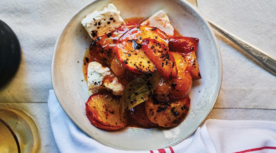 Feta with Roasted Peaches