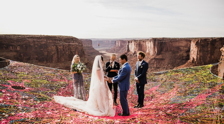 A Wedding Suspended 400 Feet Above a Canyon in Utah