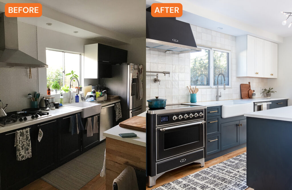 Stove Before and After in San Diego Kitchen by Blythe Interiors