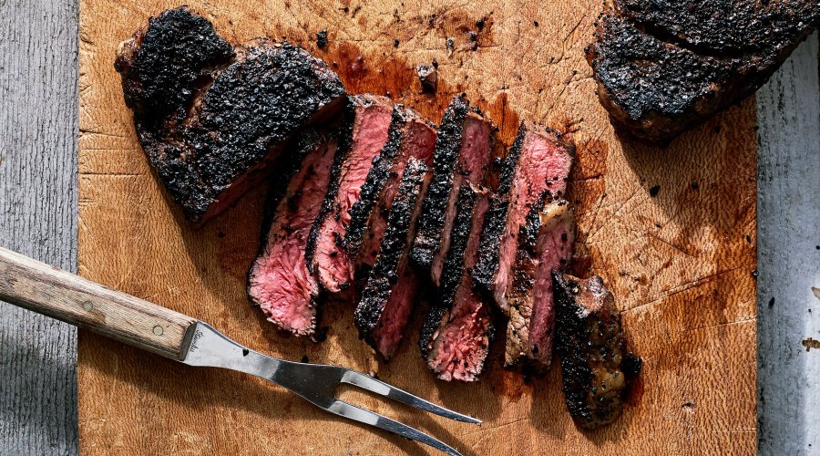 Strip Steaks with Coffee Cumin Rub