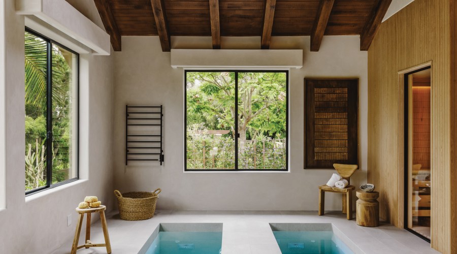 How One Family Transformed Their Outdated Pool House into a Luxury Self-Care Center