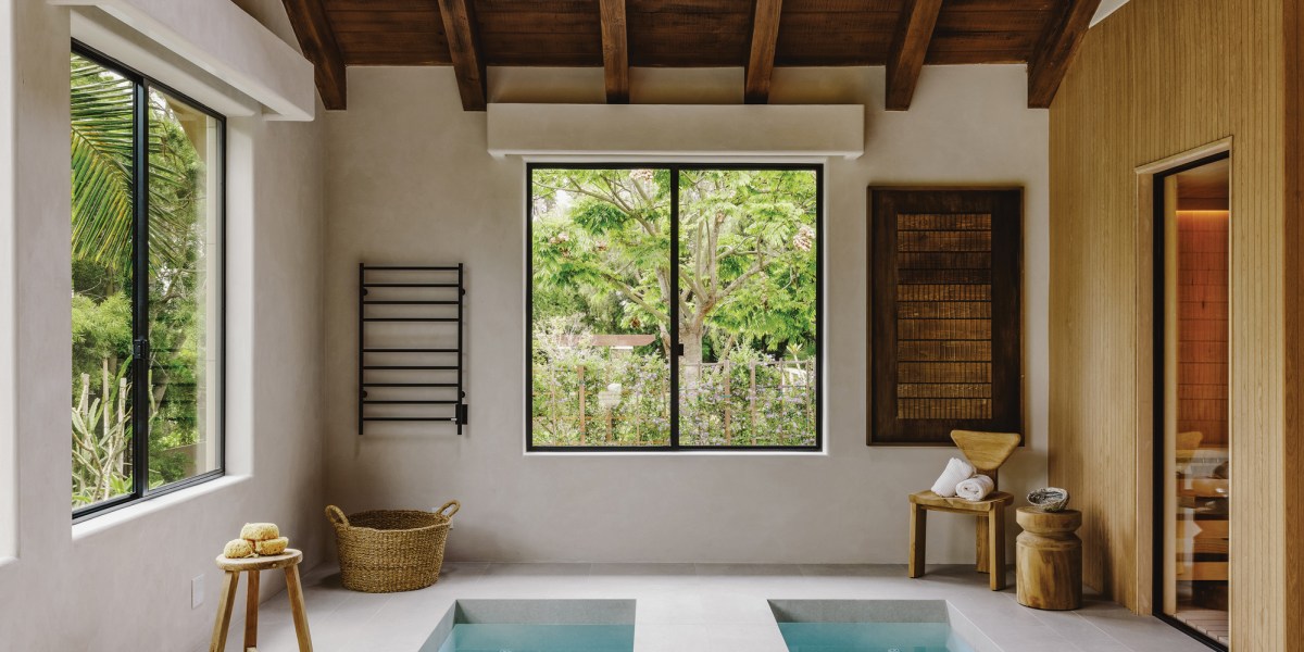 How One Family Transformed Their Outdated Pool House into a Luxury Self-Care Center