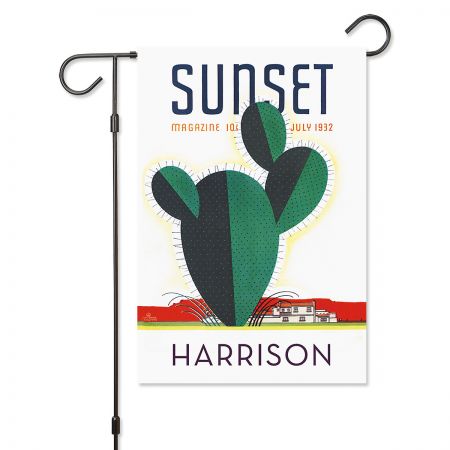 sunset cactus garden flag