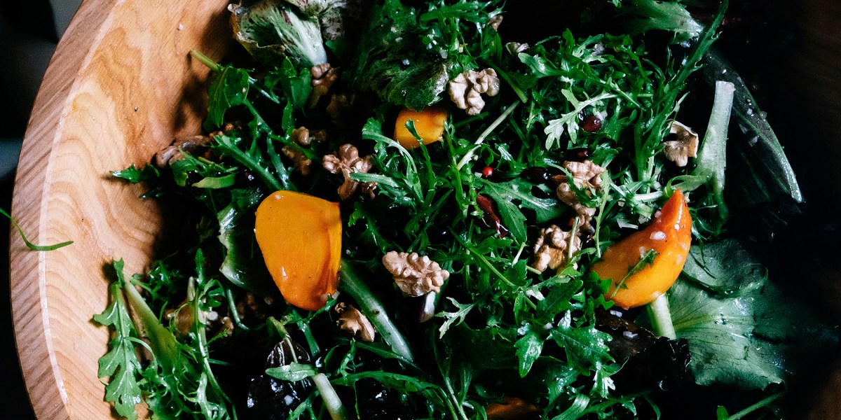 Chicory Salad with Persimmons, Pomegranates, and Walnuts