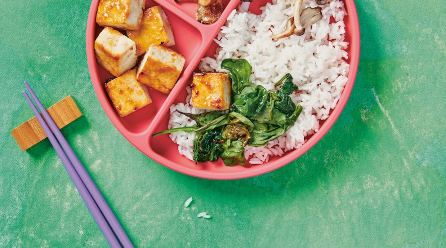 waffles and mochi glazy mushrooms and tofu