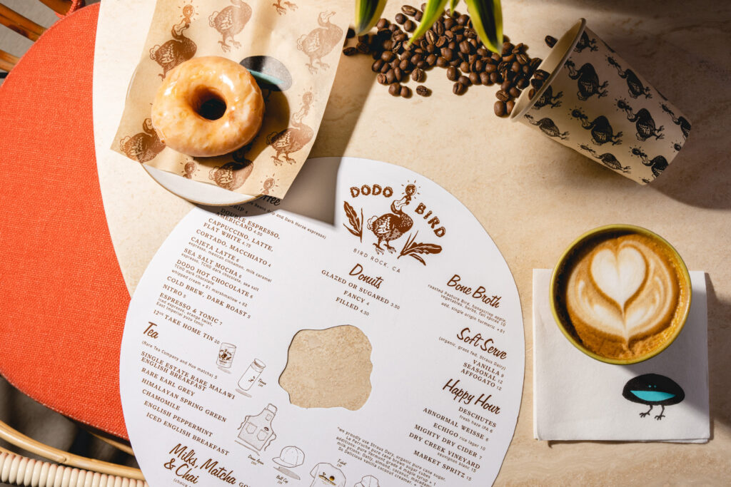 Dodo Menu with Donut and Coffee