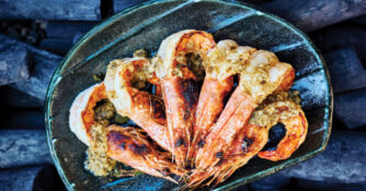 Grilled Blue Prawns