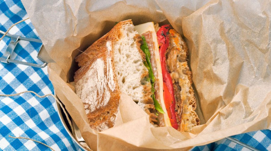 Radicchio, Roasted Pepper, and Provolone Ciabatta Sandwiches