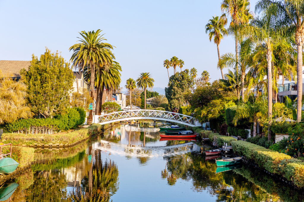 Venice Canals neighborhood in Los Angeles, California, USA