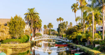 Venice Canals neighborhood in Los Angeles, California, USA