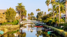 Venice Canals neighborhood in Los Angeles, California, USA