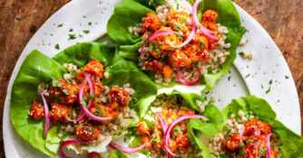 Sesame Gochujang Cauliflower Lettuce Wraps