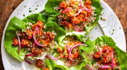 Sesame Gochujang Cauliflower Lettuce Wraps