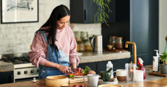 Woman Prepping Food