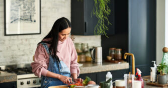 Woman Prepping Food