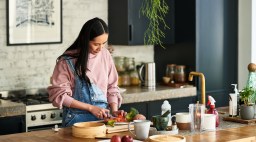 Woman Prepping Food