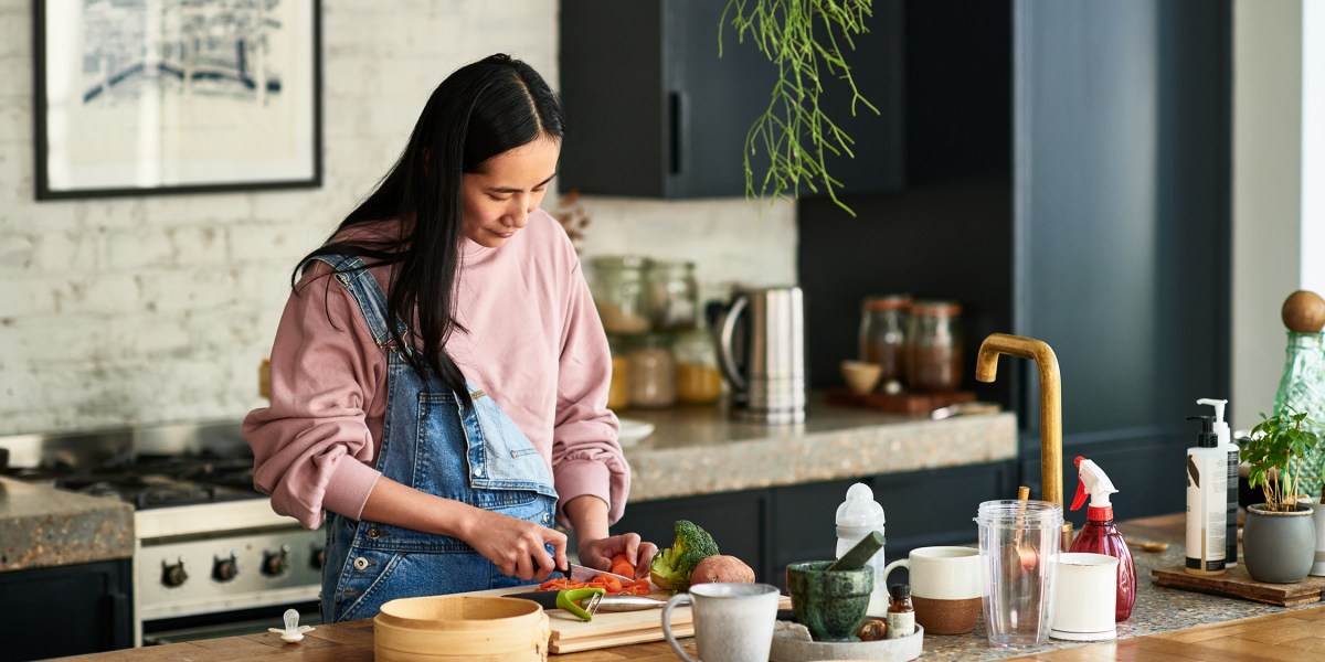 Woman Prepping Food