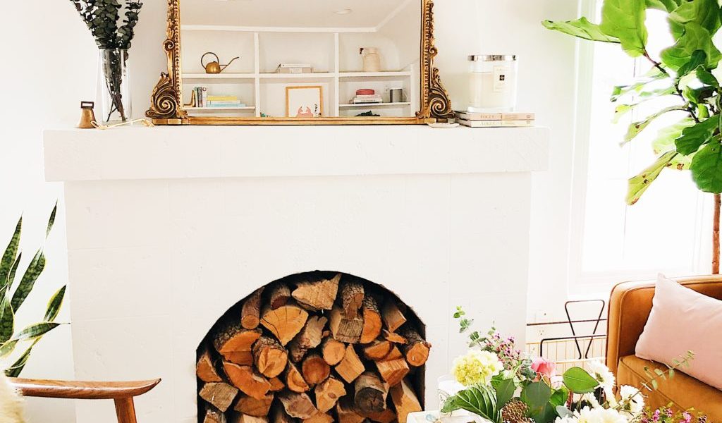 Wood-Filled Fireplace