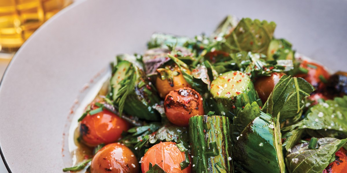 Grilled Tomato and Cucumber Salad Recipe - Sunset Magazine