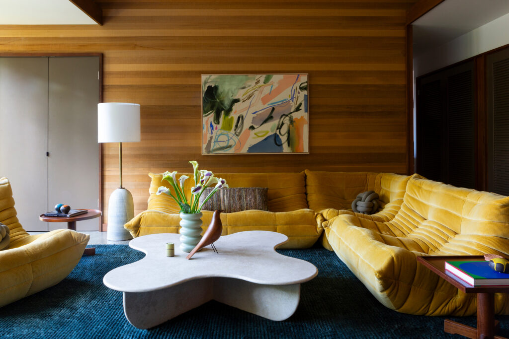 Yellow Couch in Mid-Century Seattle House by Erin King