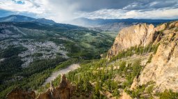 View from Bunsen Peak Trail with view of Sepulcher Mountain at Yellowstone