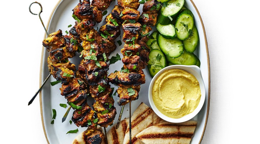 Yogurt-Marinated Lamb Skewers